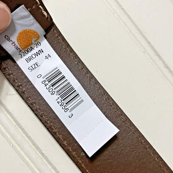 Carhartt Men's Leather Brown with Top Stitching Belt Size 44 - Picture 5 of 7